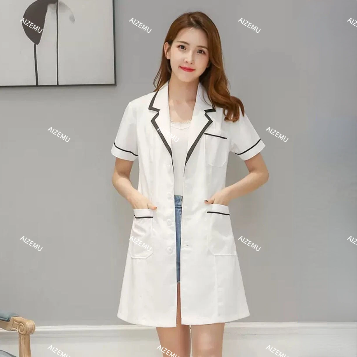 Medical Lab Management - Baju spa lengan pendek wanita, seragam