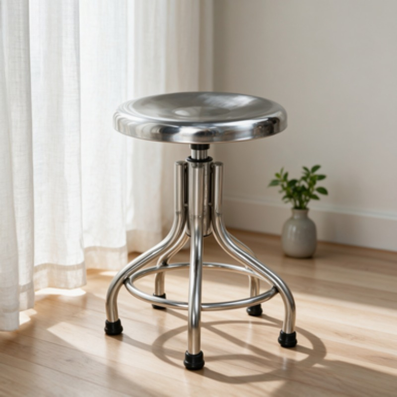 Medical Lab Chair - Kursi Putar Bulat Stainless Steel 304,
