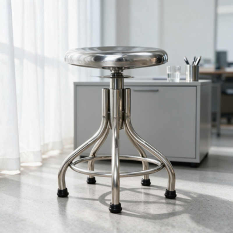Kursi Putar Bulat Stainless St - Medical Lab Chair ulasan dan harga