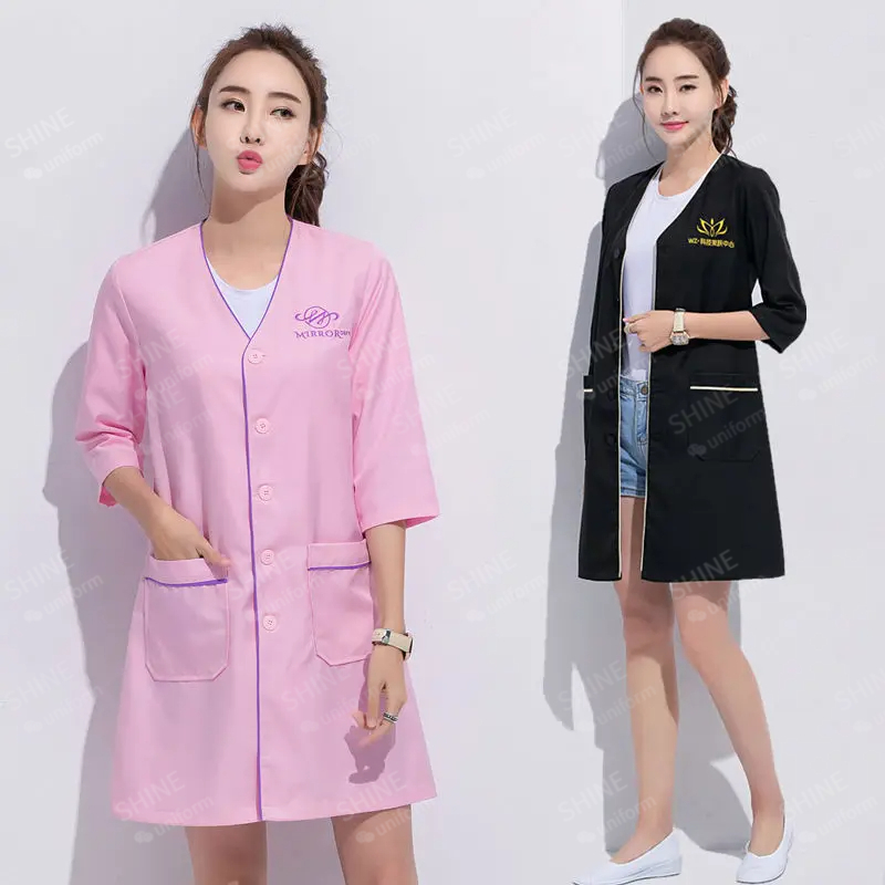 Seragam kecantikan kustom Logo - Medical Lab Management ulasan dan harga